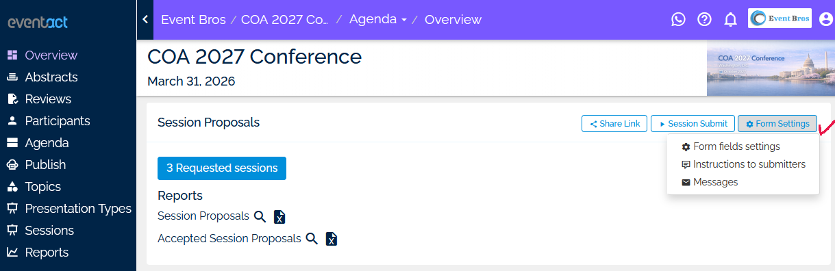 הגדרות טופס הצעת מושב